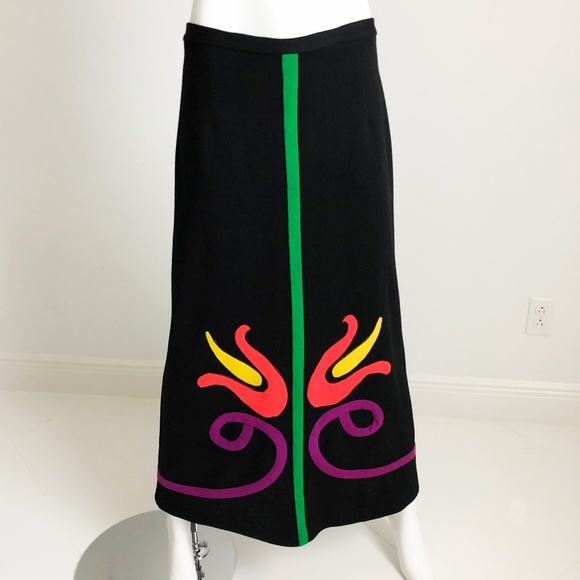 Vintage Maxi Skirt by Alex Colman California Mod Tulip Print Rare Graphic Floral - Picture 3 of 6